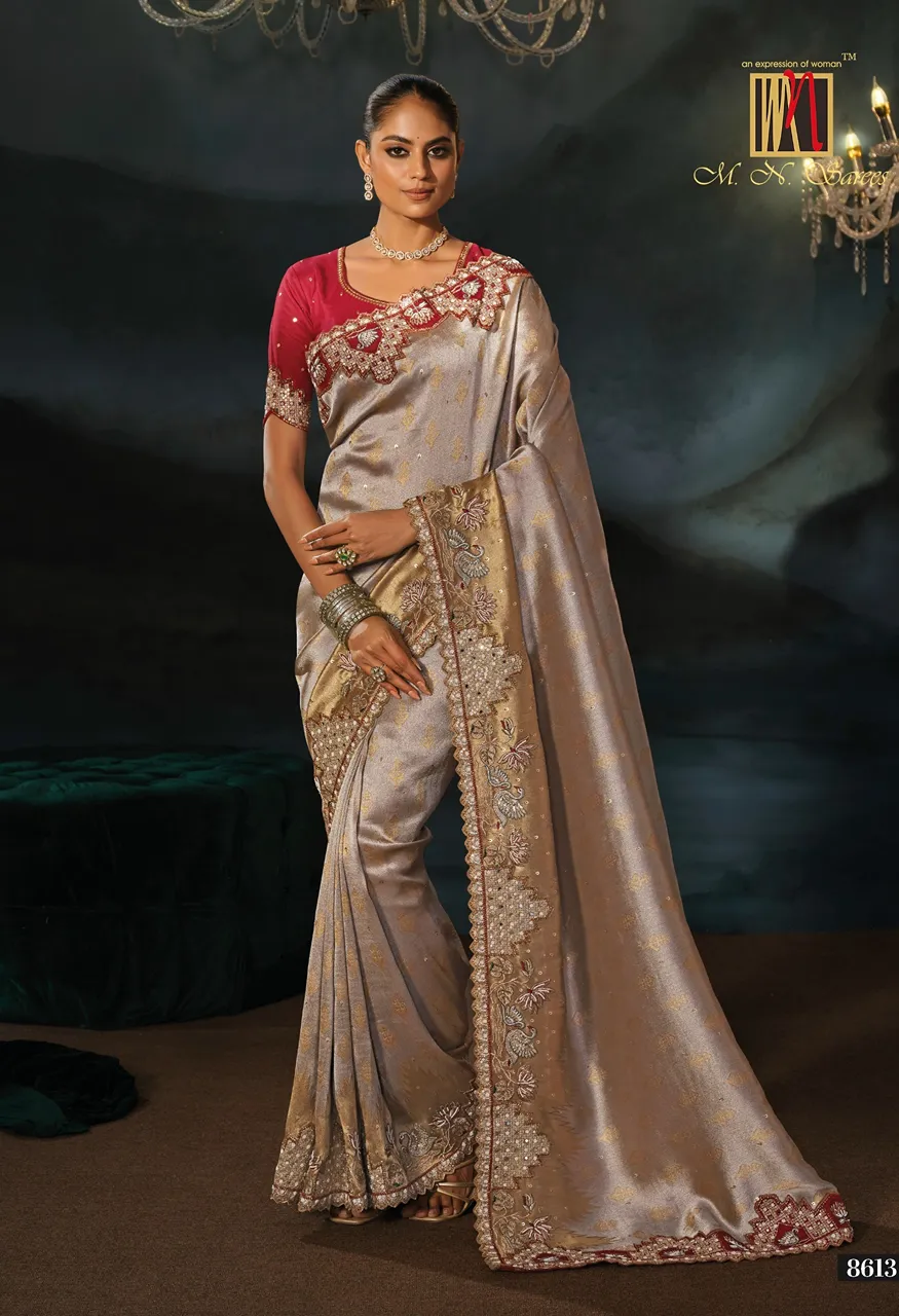 M.N 8600 Series Royal Heritage Designer Weddin Saree Collection — Wholesale Sarees, MN Saree wholesale from Surat — Photo 4