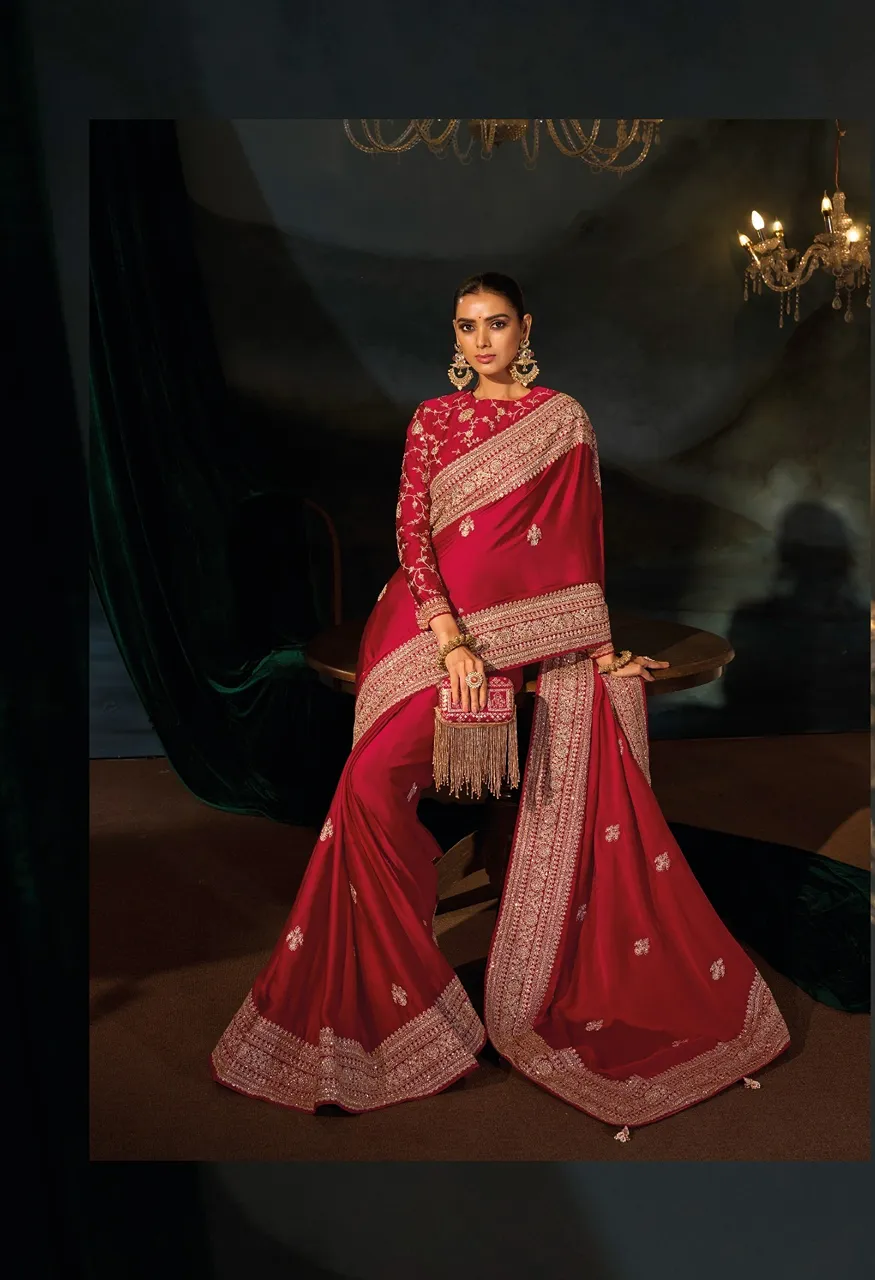 M.N 8600 Series Royal Heritage Designer Weddin Saree Collection — Wholesale Sarees, MN Saree wholesale from Surat — Photo 24