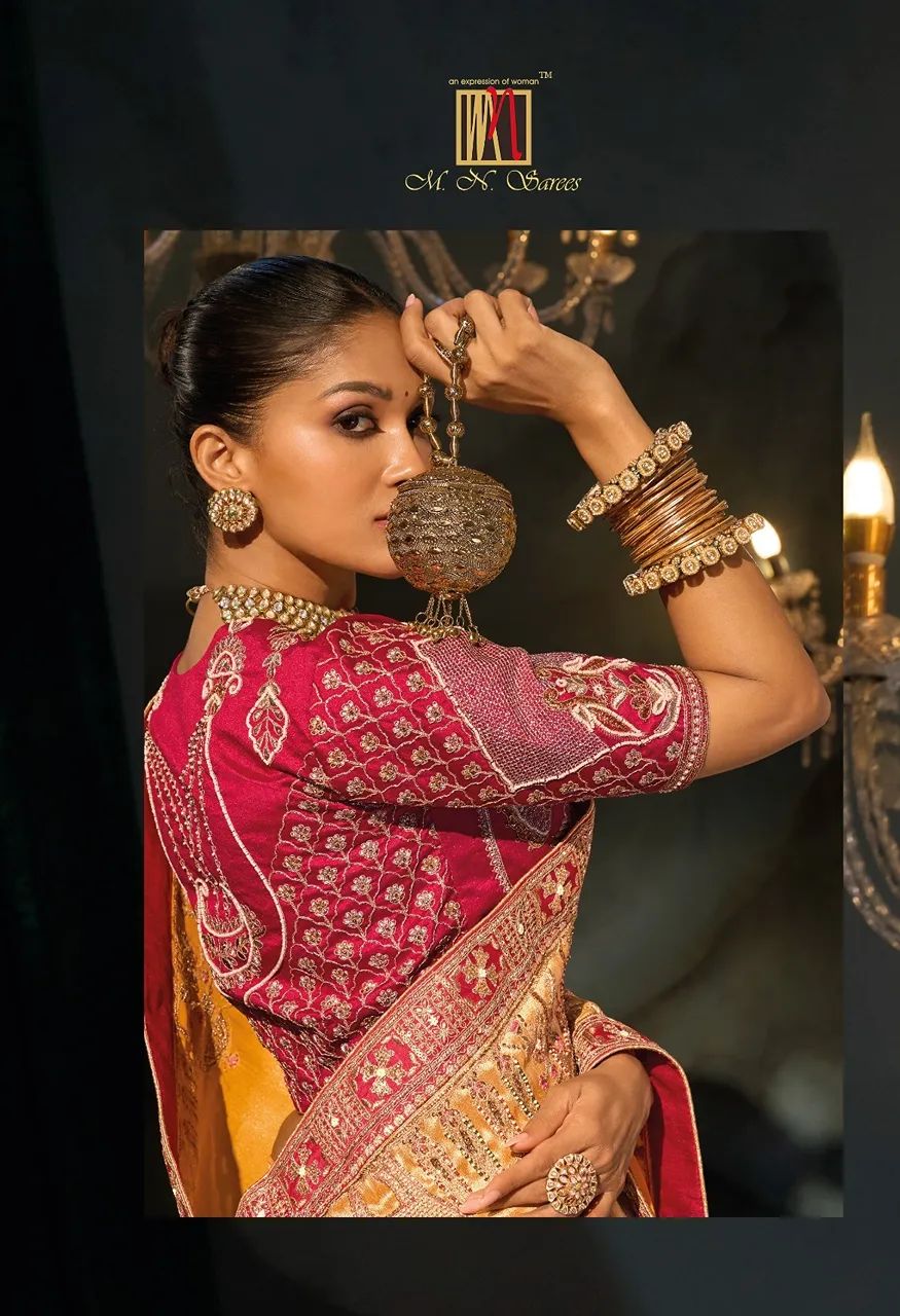 M.N 8600 Series Royal Heritage Designer Weddin Saree Collection — Wholesale Sarees, MN Saree wholesale from Surat — Photo 17