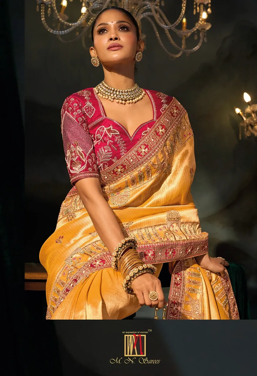 M.N 8600 Series Royal Heritage Designer Weddin Saree Collection — Wholesale Sarees, MN Saree wholesale from Surat — Photo 16