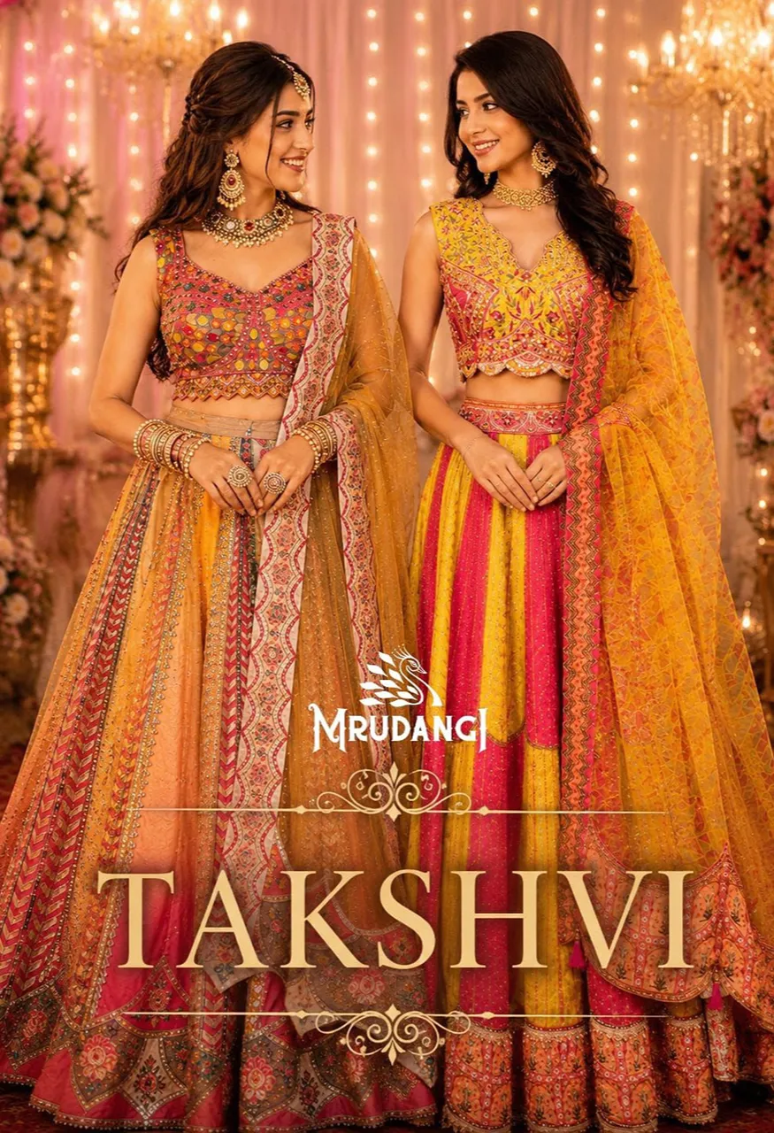 Mrudangi Takshvi Premium Tissue Gold 2 Piece Designer Suit Set