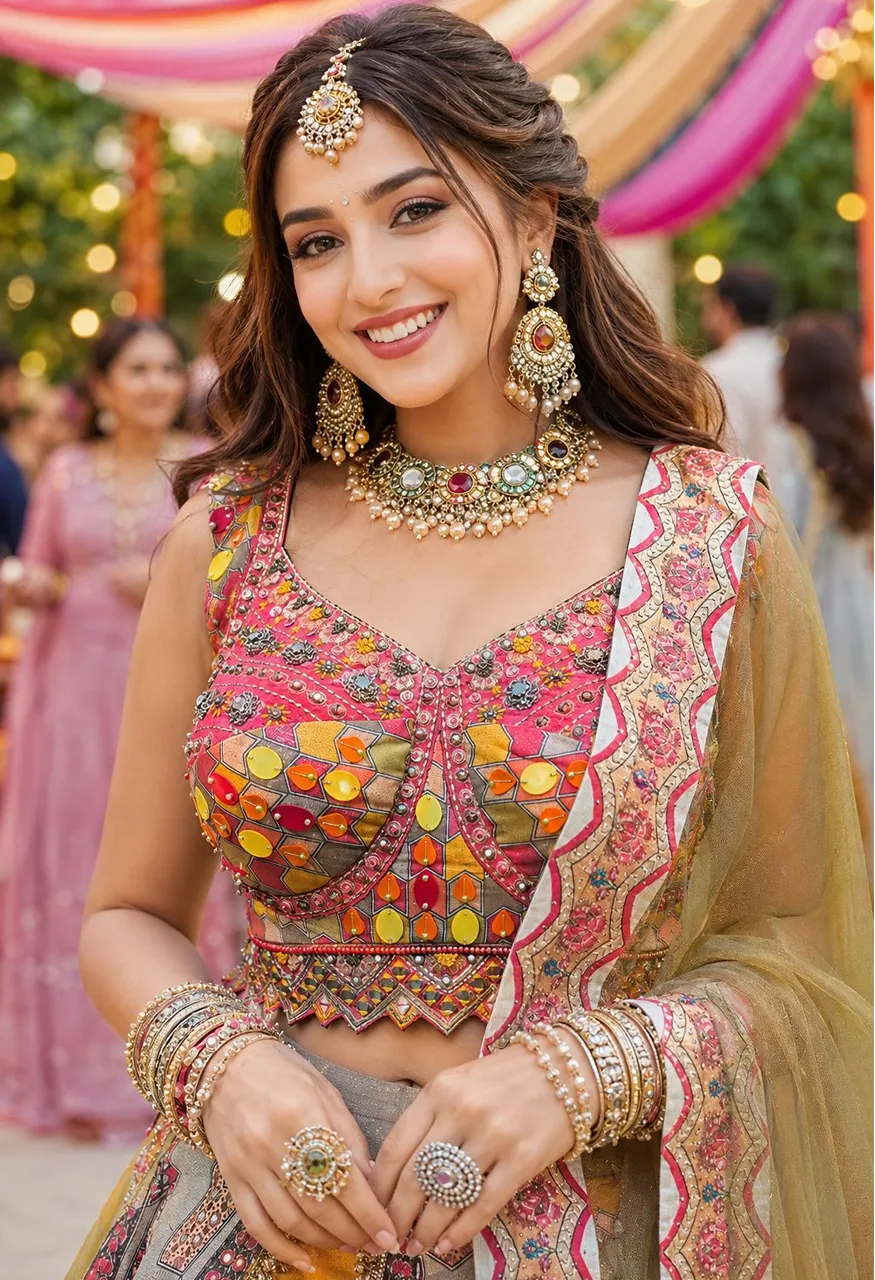Mrudangi Takshvi Premium Tissue Gold 2 Piece Designer Suit Set — Wholesale Lehenga, Mrudangi wholesale from Surat — Photo 8