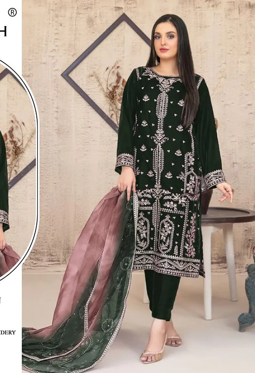 Mah E Rooh 4225 A To D Velvet Embroidered Salwar Kameez Collection — Wholesale Salwar Suits, Vardan Ethnic wholesale from Surat — view 2