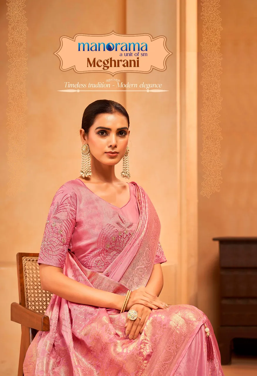 Manorama Meghrani Premium HO Silk Saree with Heavy Traditional Zari Weaving — Saree, Vardan Ethnic wholesale from Surat — Photo 10