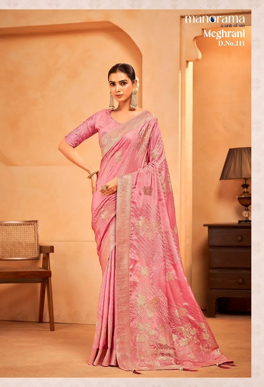 Manorama Meghrani Premium HO Silk Saree with Heavy Traditional Zari Weaving — Saree, Vardan Ethnic wholesale from Surat — Photo 5