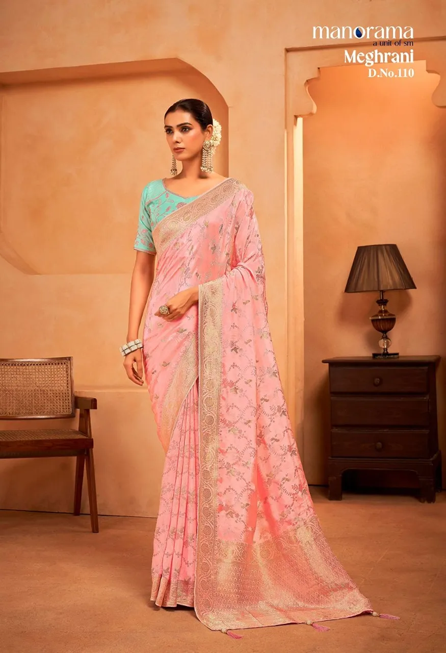 Manorama Meghrani Premium HO Silk Saree with Heavy Traditional Zari Weaving — Saree, Vardan Ethnic wholesale from Surat — Photo 7