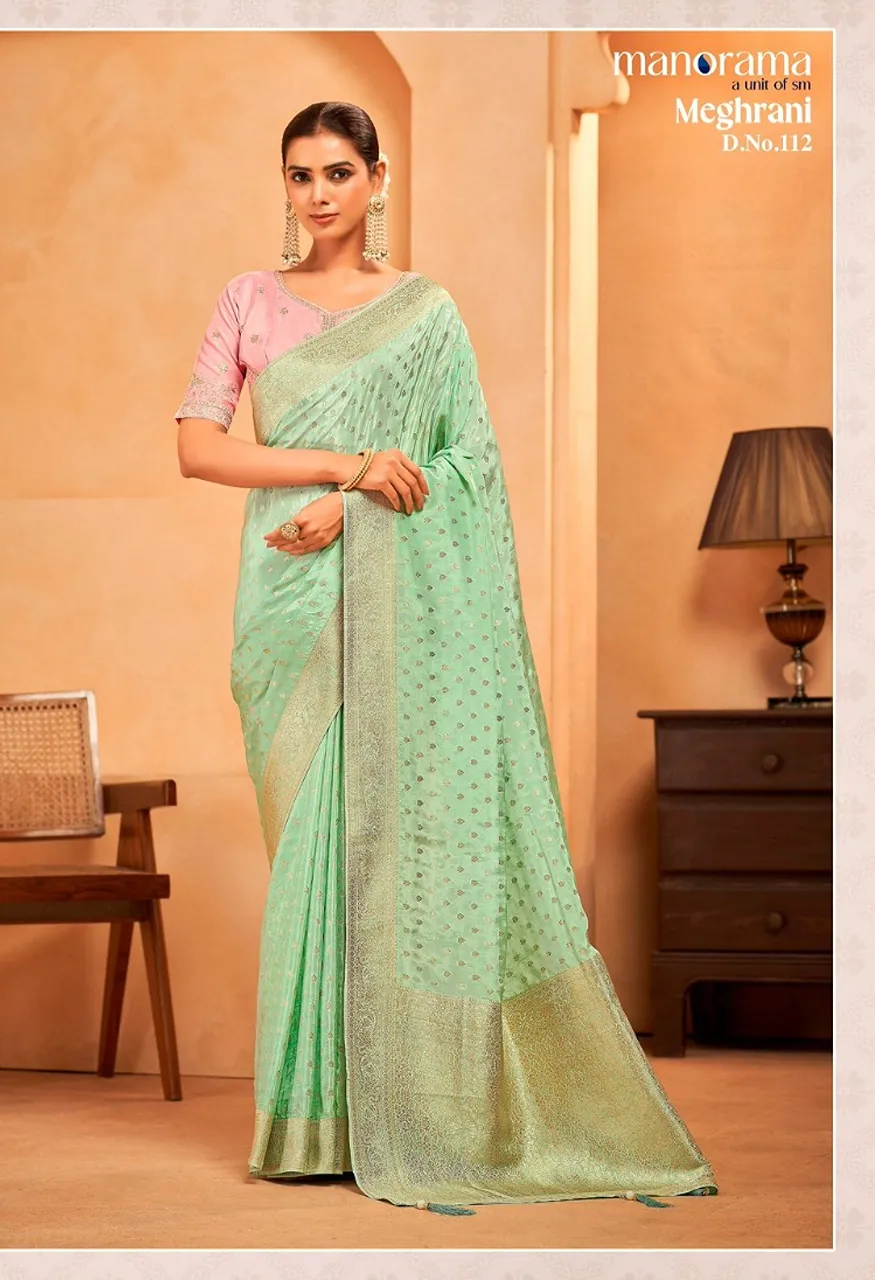Manorama Meghrani Premium HO Silk Saree with Heavy Traditional Zari Weaving — Saree, Vardan Ethnic wholesale from Surat — Photo 8