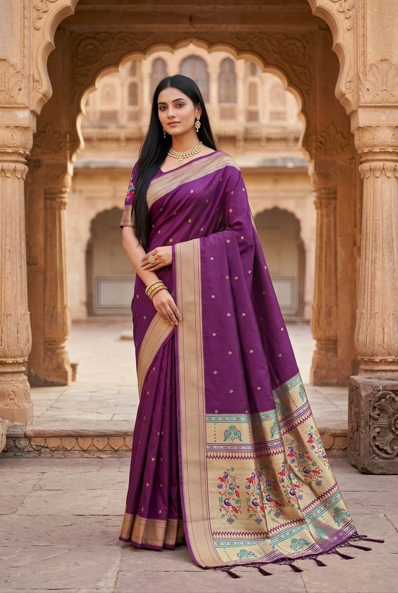 Mb 6182 Lustrous Silk Woven Butti Motifs Saree Catalog — Wholesale Sarees, Vardan Ethnic wholesale from Surat — Photo 4