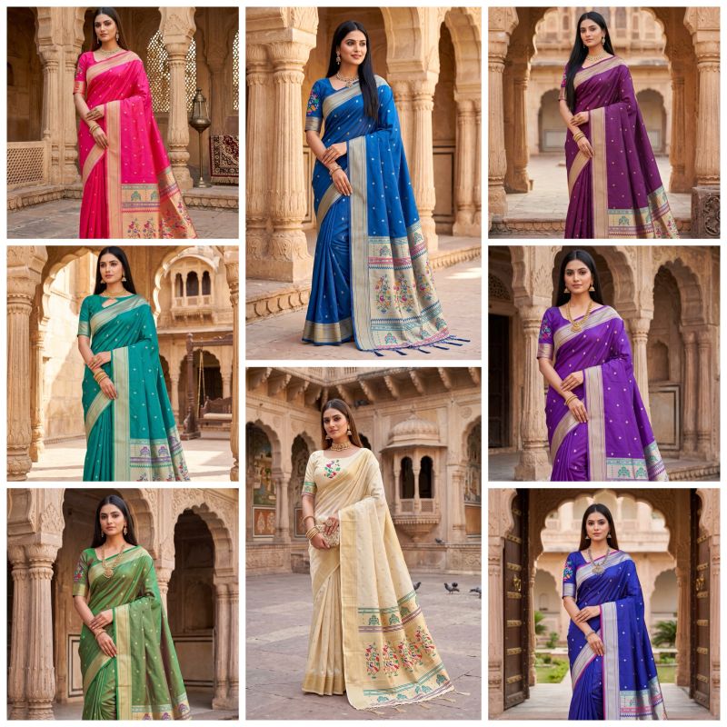 Mb 6182 Lustrous Silk Woven Butti Motifs Saree Catalog — Wholesale Sarees, Vardan Ethnic wholesale from Surat — Photo 10