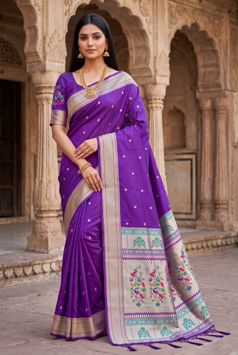 Mb 6182 Lustrous Silk Woven Butti Motifs Saree Catalog — Wholesale Sarees, Vardan Ethnic wholesale from Surat — Photo 2