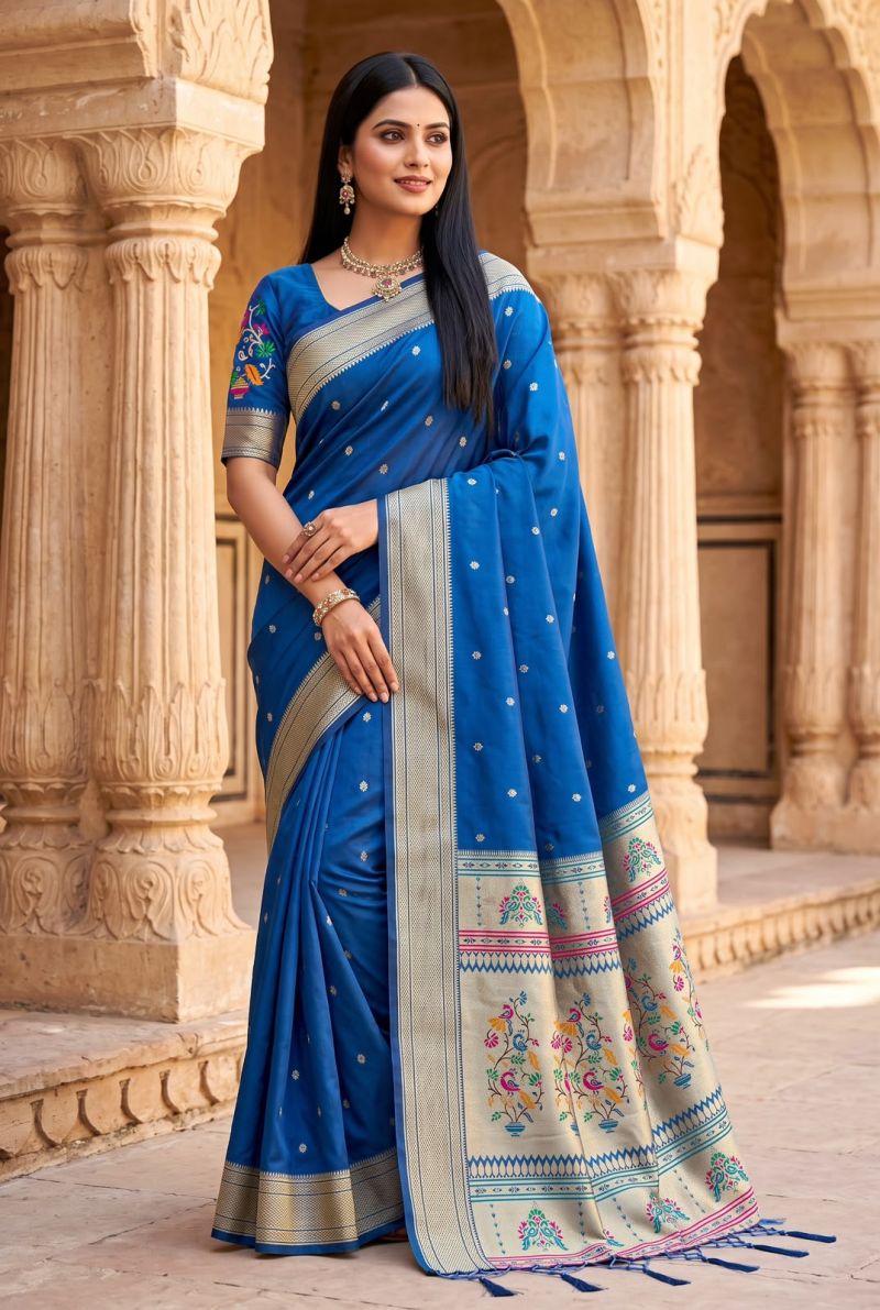 Mb 6182 Lustrous Silk Woven Butti Motifs Saree Catalog