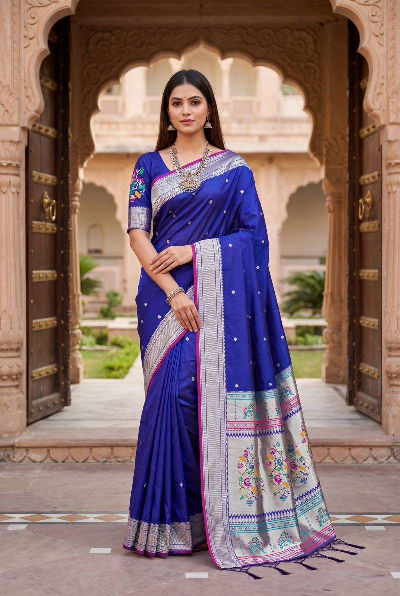 Mb 6182 Lustrous Silk Woven Butti Motifs Saree Catalog — Wholesale Sarees, Vardan Ethnic wholesale from Surat — Photo 9