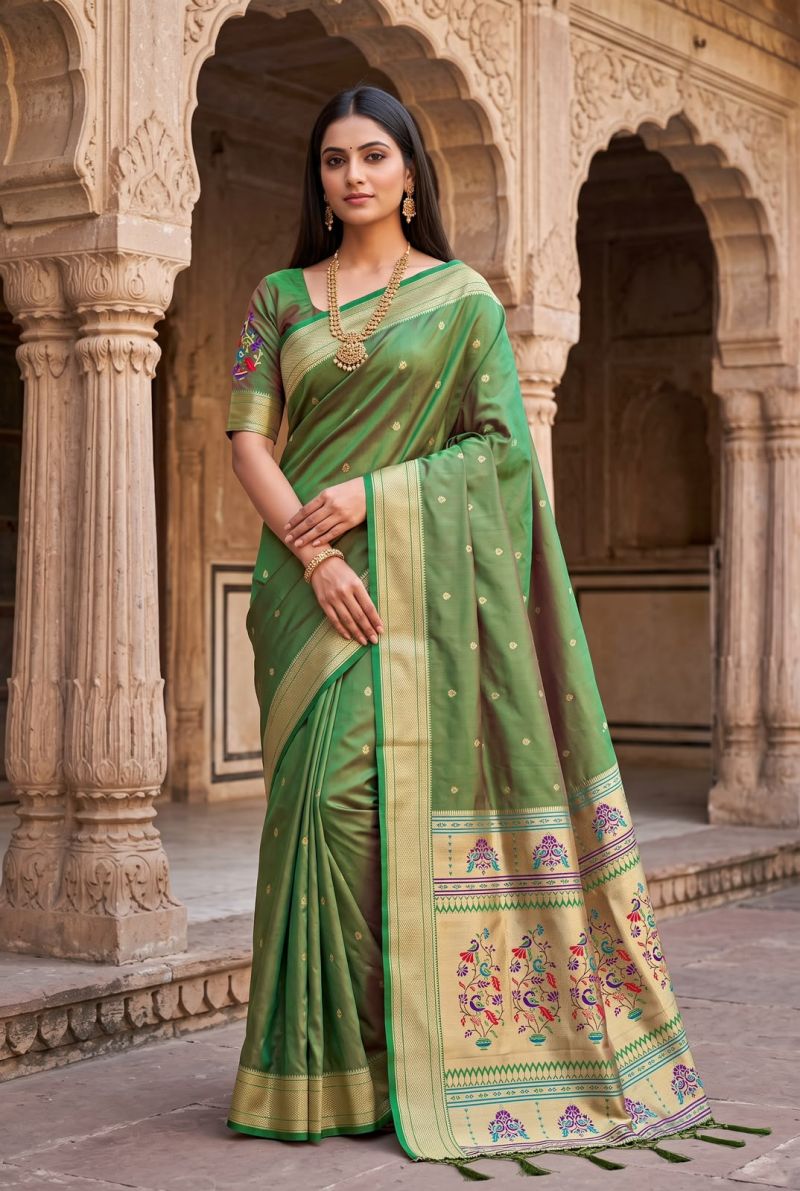 Mb 6182 Lustrous Silk Woven Butti Motifs Saree Catalog — Wholesale Sarees, Vardan Ethnic wholesale from Surat — Photo 8