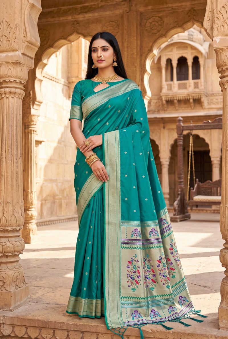 Mb 6182 Lustrous Silk Woven Butti Motifs Saree Catalog — Wholesale Sarees, Vardan Ethnic wholesale from Surat — Photo 6