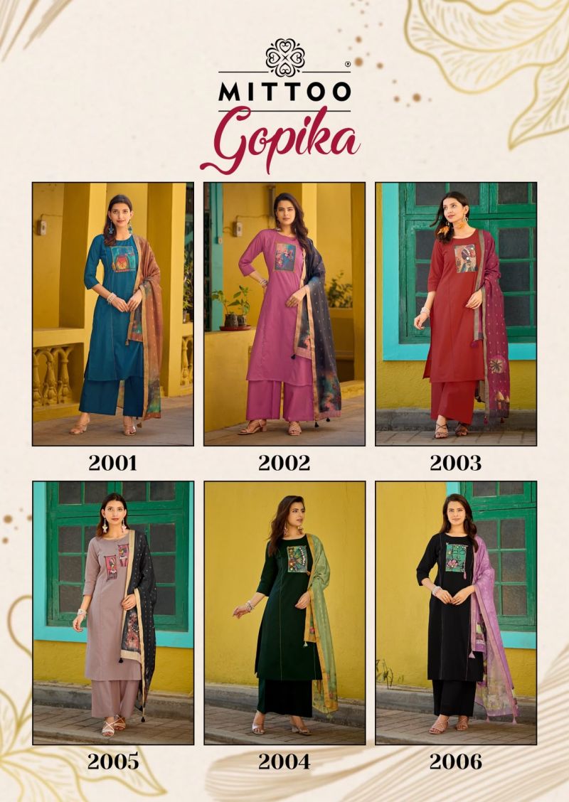 Mittoo Gopika Dhabu Cotton Hand Work Kurti WIth Bottom Dupatta — Wholesale Kurtis, Mittoo Kurti wholesale from Surat — view 7