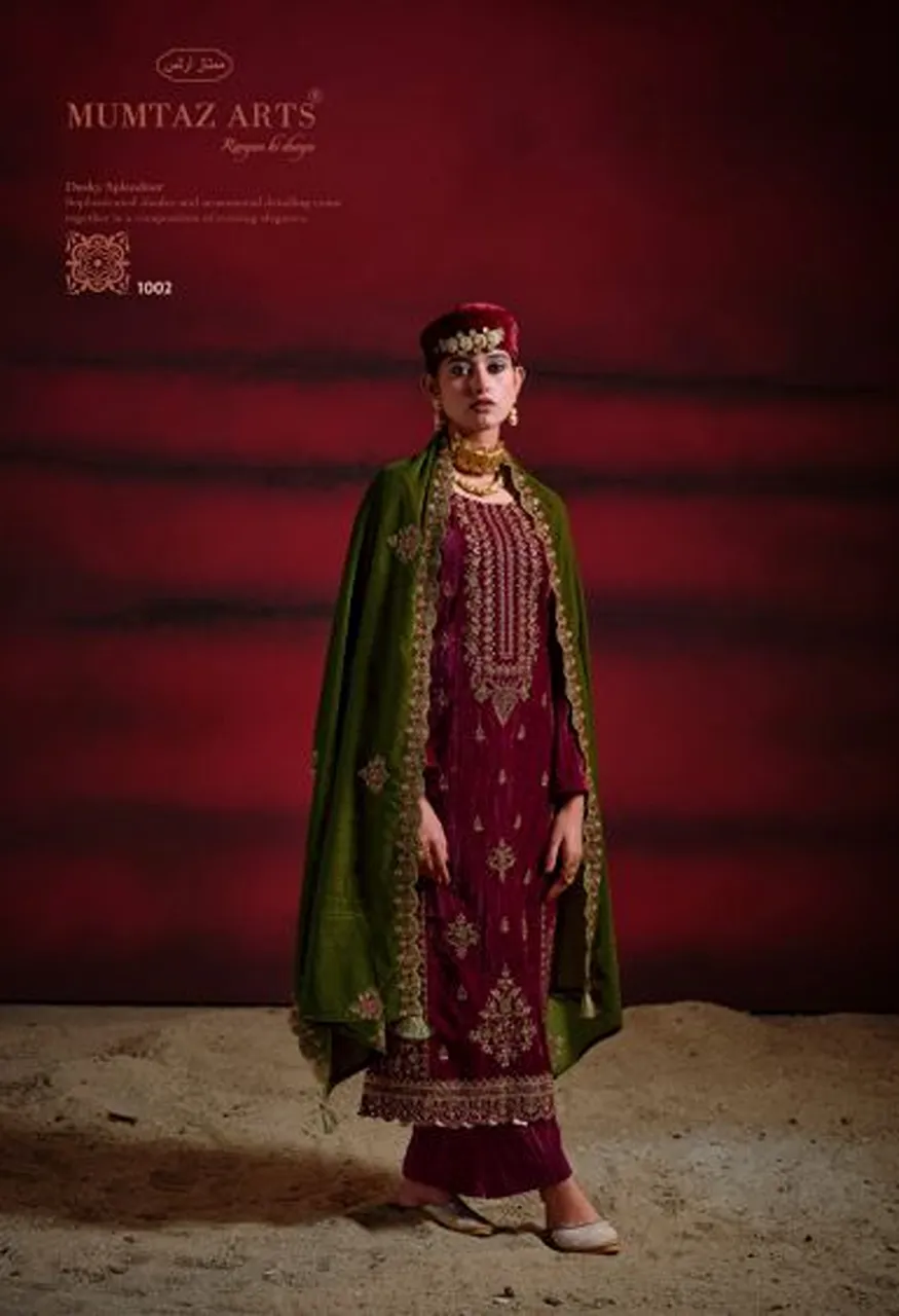 Mumtaz Arts Sanwariya Crush Velvet Embroidered Designer Salwar Kameez Catalog