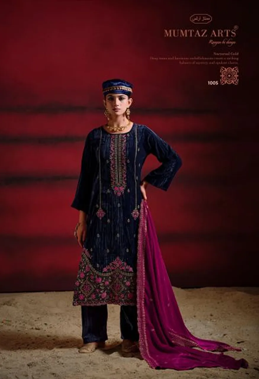 Mumtaz Arts Sanwariya Crush Velvet Embroidered Designer Salwar Kameez Catalog — Wholesale Salwar Suits, Mumtaz Arts wholesale from Surat — Photo 7