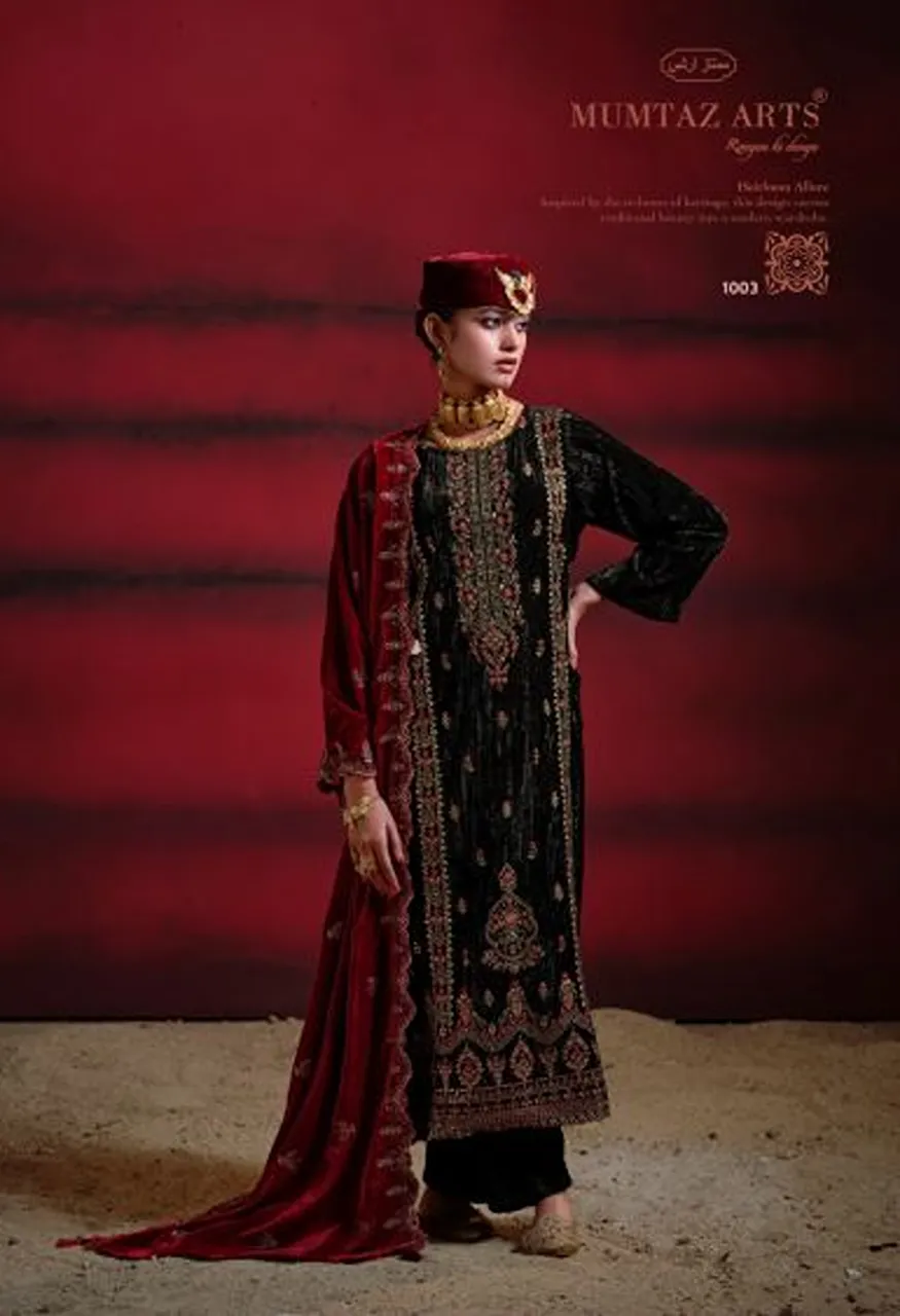 Mumtaz Arts Sanwariya Crush Velvet Embroidered Designer Salwar Kameez Catalog — Wholesale Salwar Suits, Mumtaz Arts wholesale from Surat — Photo 6