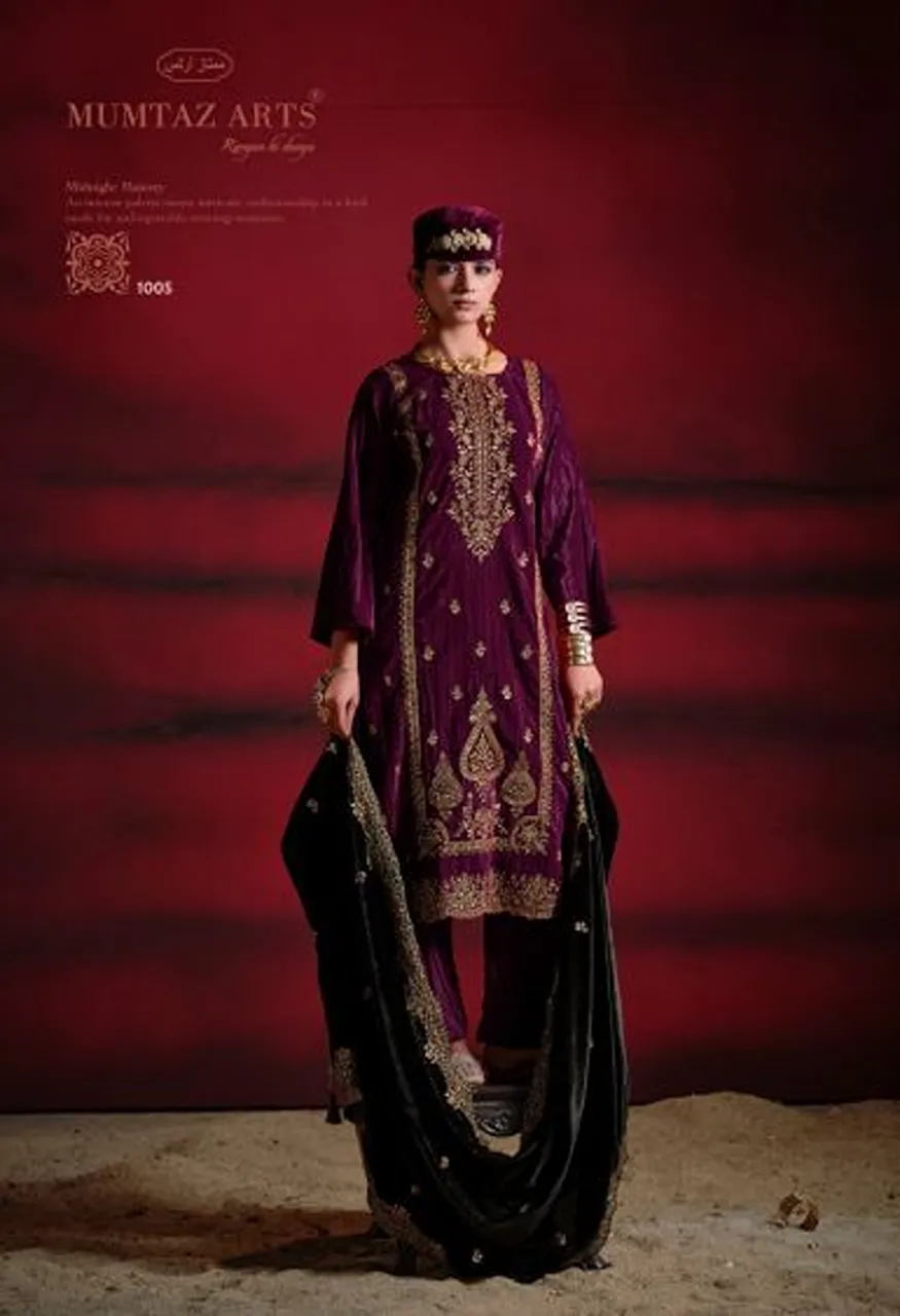 Mumtaz Arts Sanwariya Crush Velvet Embroidered Designer Salwar Kameez Catalog — Wholesale Salwar Suits, Mumtaz Arts wholesale from Surat — Photo 5