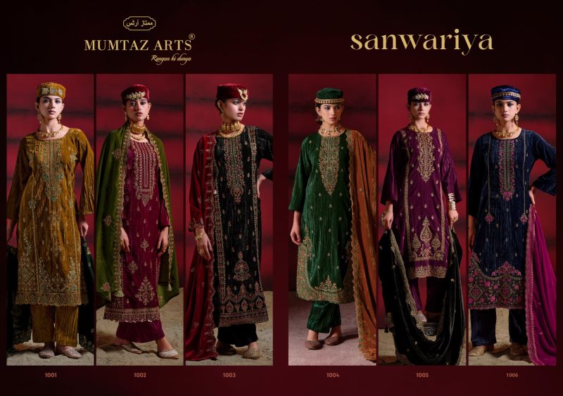 Mumtaz Arts Sanwariya Crush Velvet Embroidered Designer Salwar Kameez Catalog — Wholesale Salwar Suits, Mumtaz Arts wholesale from Surat — Photo 8