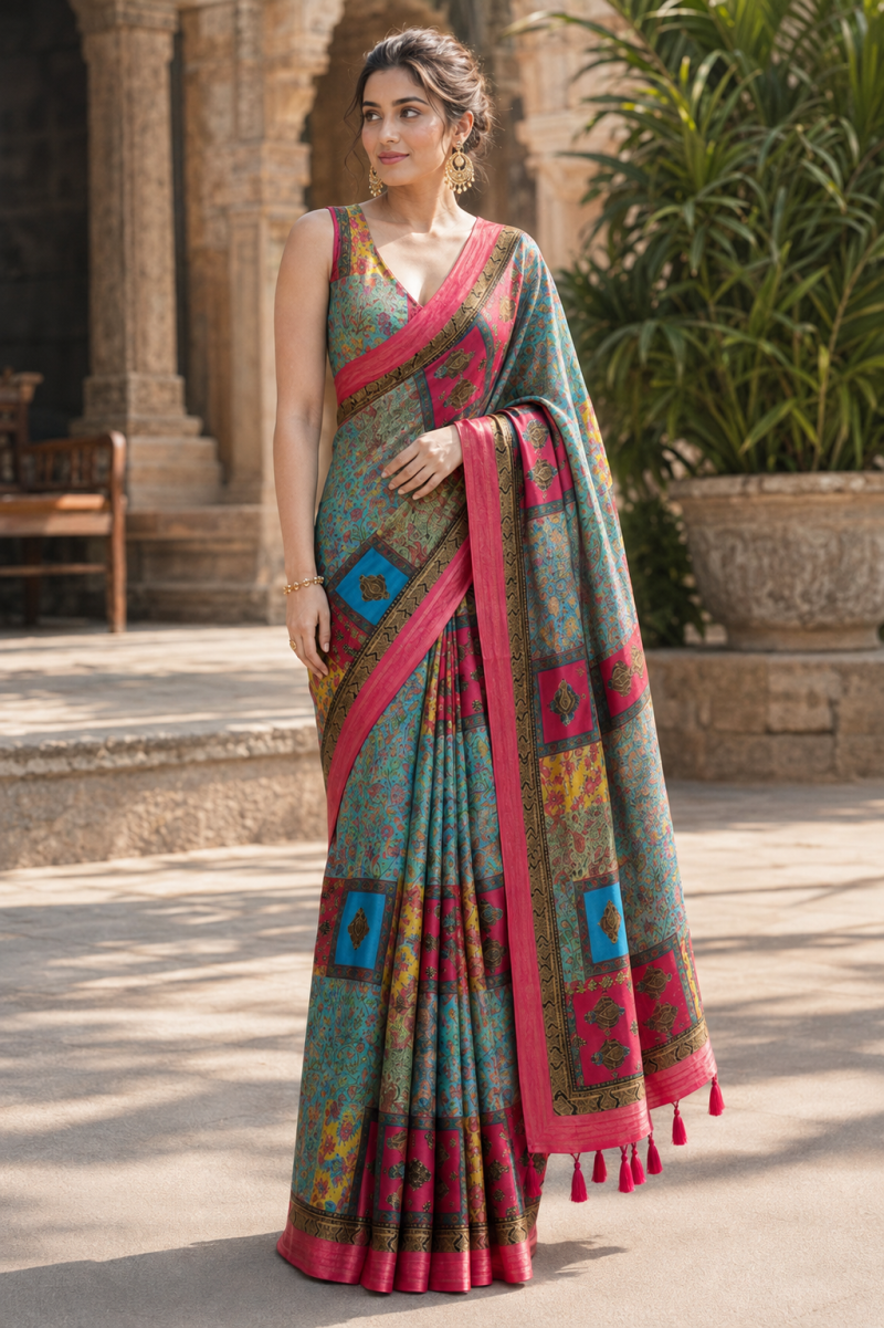 Mv Vis 50 Kanjivaram Silk Dgital Printed Saree Collection