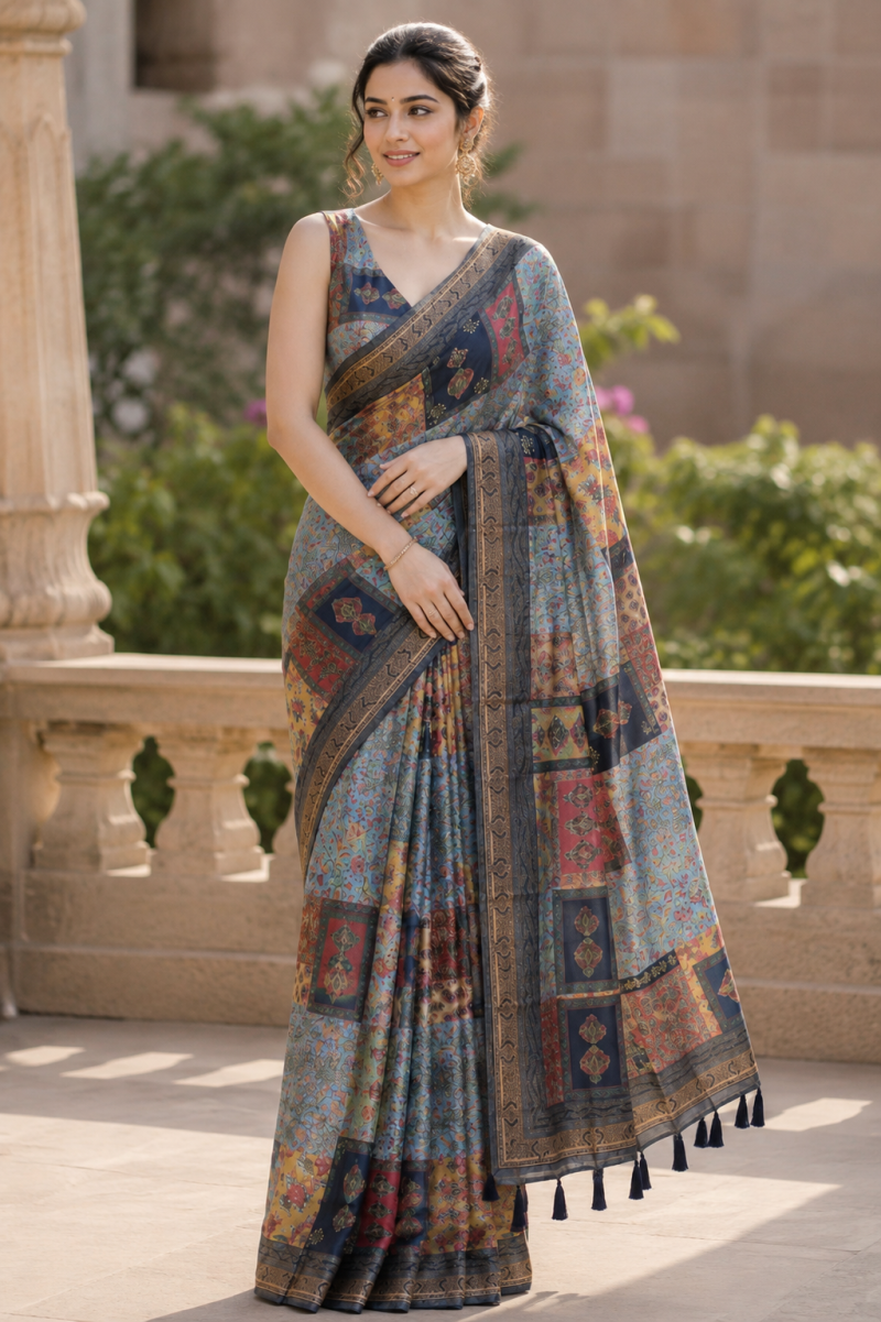Mv Vis 50 Kanjivaram Silk Dgital Printed Saree Collection — Silk Sarees, Vardan Ethnic wholesale from Surat — view 4