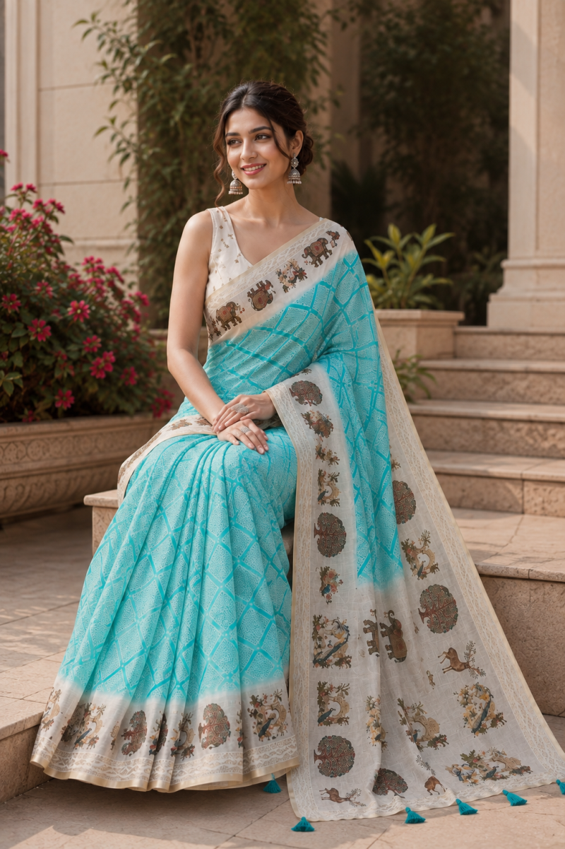 Mv Vis 51 Kanjivaram Silk Printed Saree Collection — Wholesale Sarees, Vardan Ethnic wholesale from Surat — Photo 8