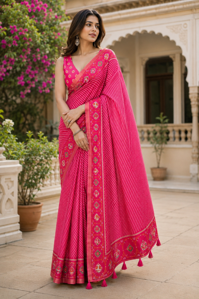 Mv Vis 62 Kota Chex Striped Printed Designer Saree Collections — Designer Partywear Sarees, Vardan Ethnic wholesale from Surat — Photo 5