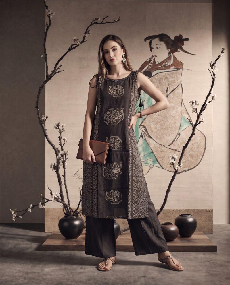 Naisha K 1204 Nx Vatican Discharge Printed Fancy Kurti With Bottom Collection — Wholesale Kurtis, Vardan Ethnic wholesale from Surat — Photo 3