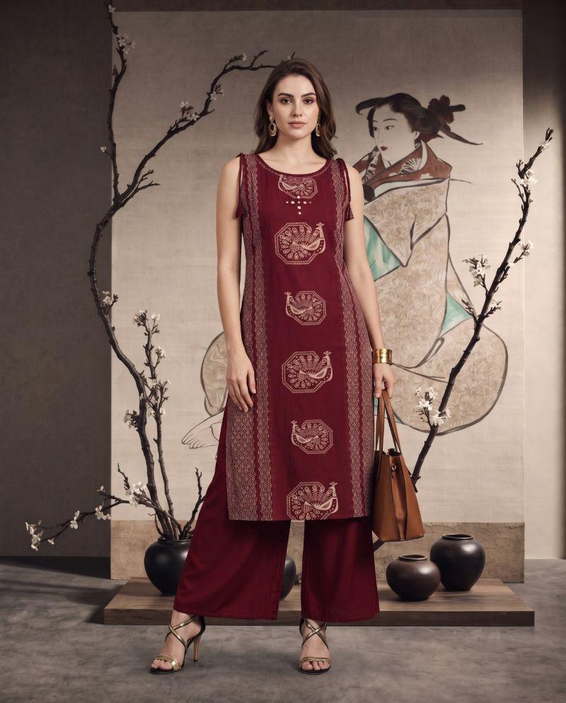 Naisha K 1204 Nx Vatican Discharge Printed Fancy Kurti With Bottom Collection — Wholesale Kurtis, Vardan Ethnic wholesale from Surat — Photo 5