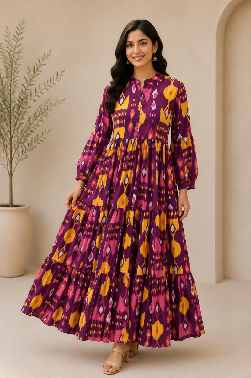 Naisha K 1303 Cotton Printed Fancy Long One Piece Collection — Gown, Vardan Ethnic wholesale from Surat — Photo 3