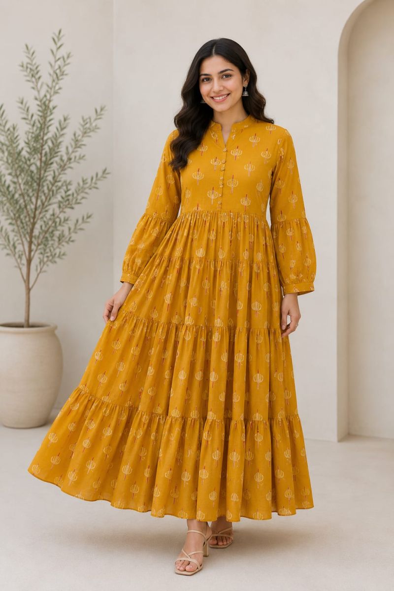 Naisha K 1303 Cotton Printed Fancy Long One Piece Collection — Gown, Vardan Ethnic wholesale from Surat — Photo 2