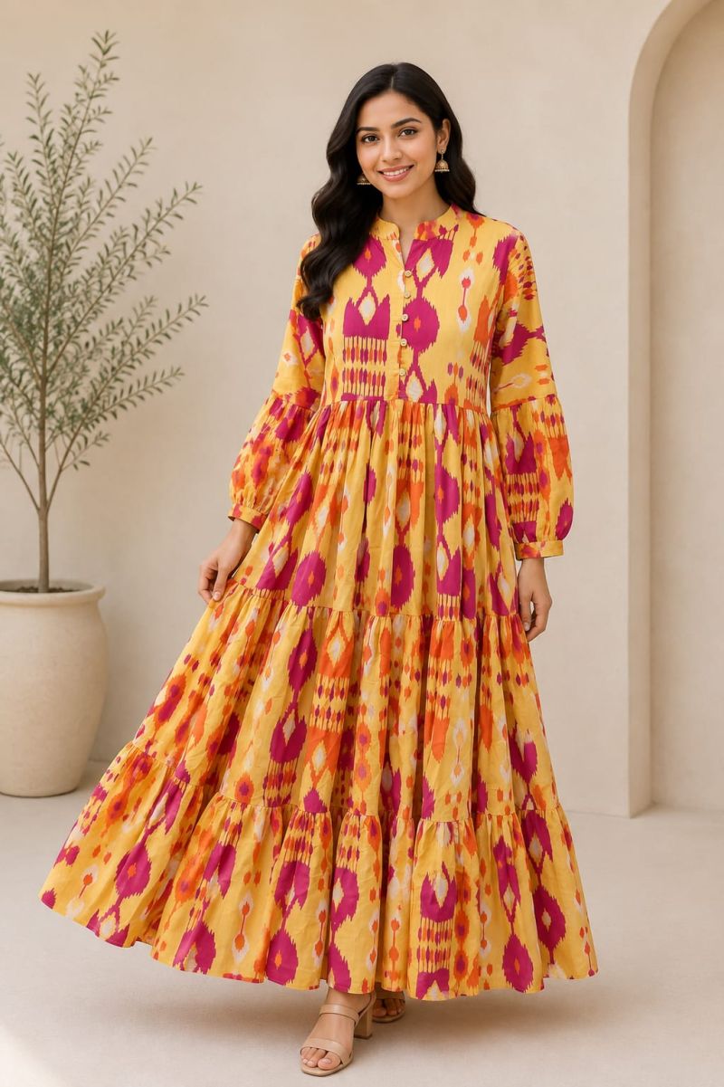 Naisha K 1303 Cotton Printed Fancy Long One Piece Collection — Gown, Vardan Ethnic wholesale from Surat — Photo 10