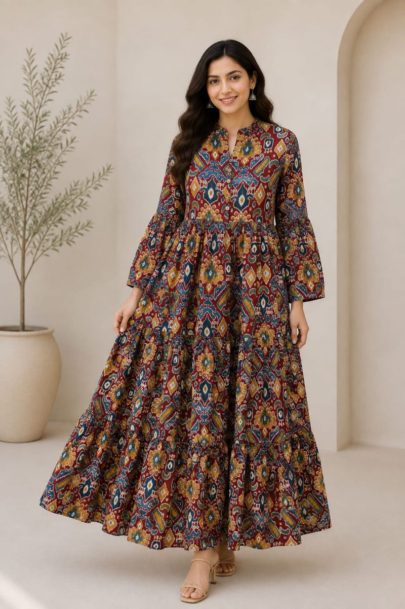 Naisha K 1303 Cotton Printed Fancy Long One Piece Collection — Gown, Vardan Ethnic wholesale from Surat — Photo 6