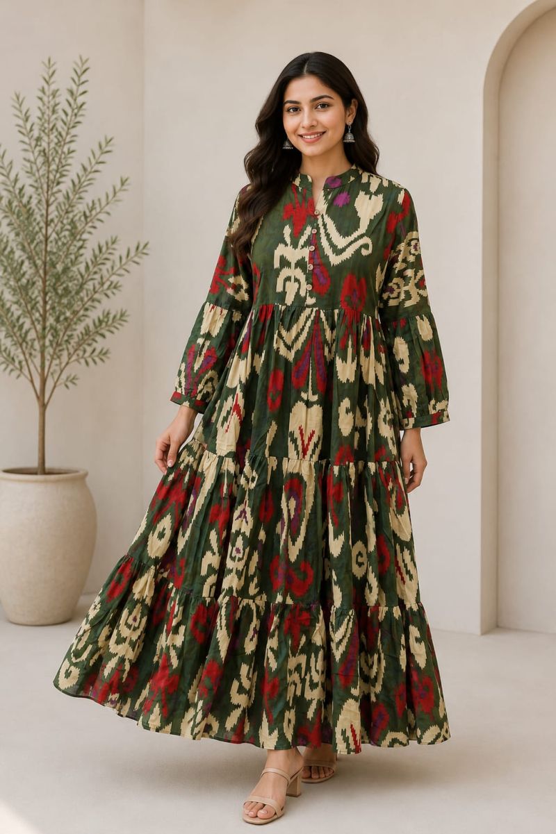 Naisha K 1303 Cotton Printed Fancy Long One Piece Collection — Gown, Vardan Ethnic wholesale from Surat — Photo 5
