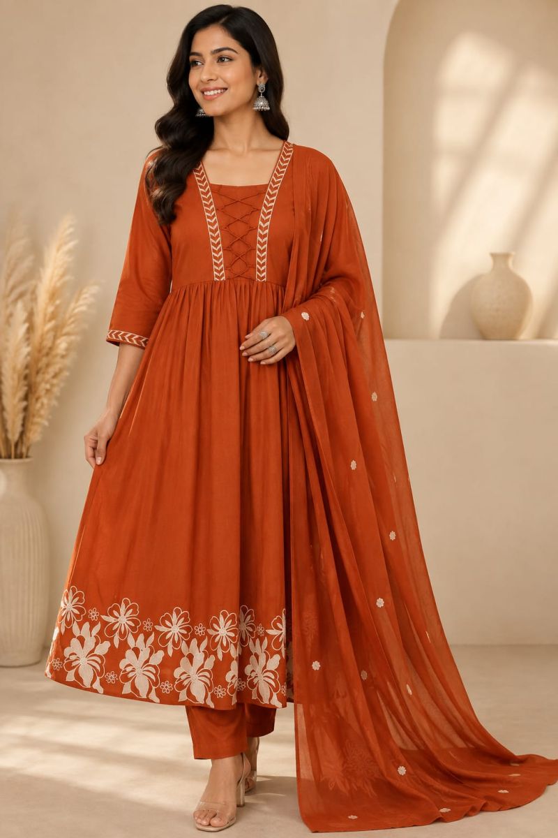 Naisha K 1305 Mul Chanderi Sequence Work Farshi Salwar Suit Collection — Wholesale Salwar Suits, Vardan Ethnic wholesale from Surat — view 2