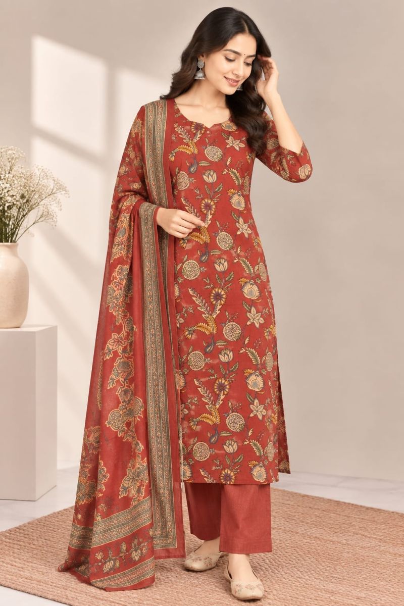 Naisha K 1306 Cotton Printed Mirror Work Kurti With Bottom Dupatta Catalog — Wholesale Kurtis, Vardan Ethnic wholesale from Surat — Photo 13