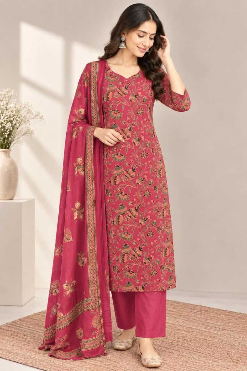 Naisha K 1306 Cotton Printed Mirror Work Kurti With Bottom Dupatta Catalog — Wholesale Kurtis, Vardan Ethnic wholesale from Surat — Photo 4