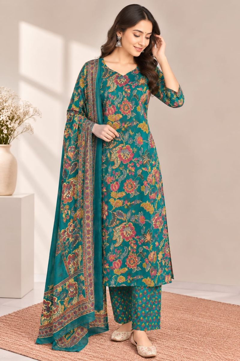 Naisha K 1306 Cotton Printed Mirror Work Kurti With Bottom Dupatta Catalog — Wholesale Kurtis, Vardan Ethnic wholesale from Surat — Photo 25