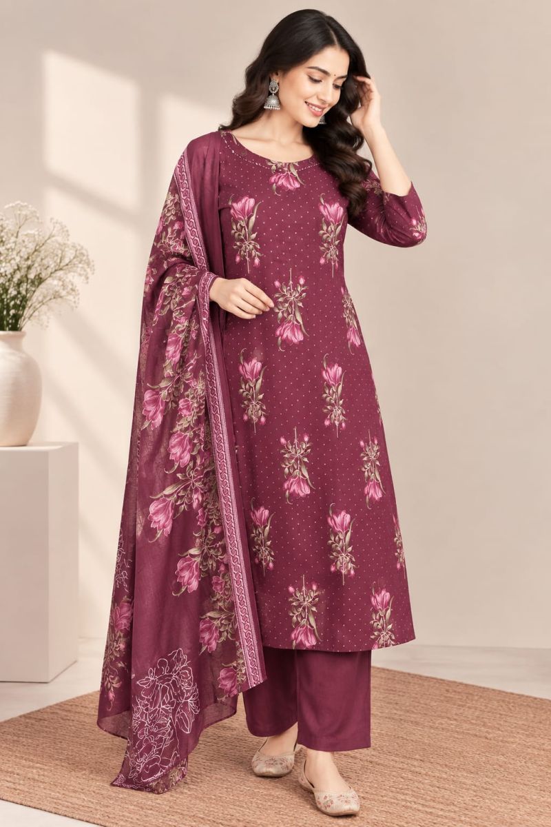 Naisha K 1306 Cotton Printed Mirror Work Kurti With Bottom Dupatta Catalog — Wholesale Kurtis, Vardan Ethnic wholesale from Surat — Photo 20
