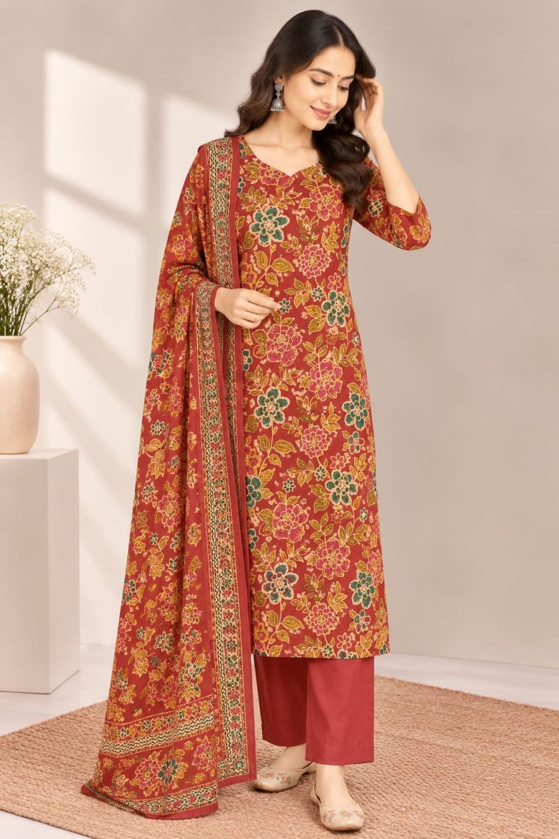 Naisha K 1306 Cotton Printed Mirror Work Kurti With Bottom Dupatta Catalog — Wholesale Kurtis, Vardan Ethnic wholesale from Surat — Photo 19