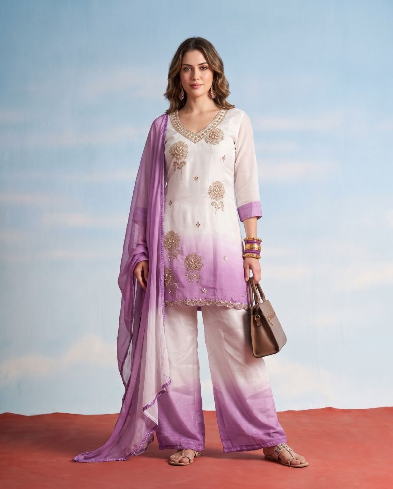 Naisha K 1309 Crunchy Silk Embroidered Designer Kurti With Bottom Dupatta Cataog — Wholesale Kurtis, Vardan Ethnic wholesale from Surat — view 2