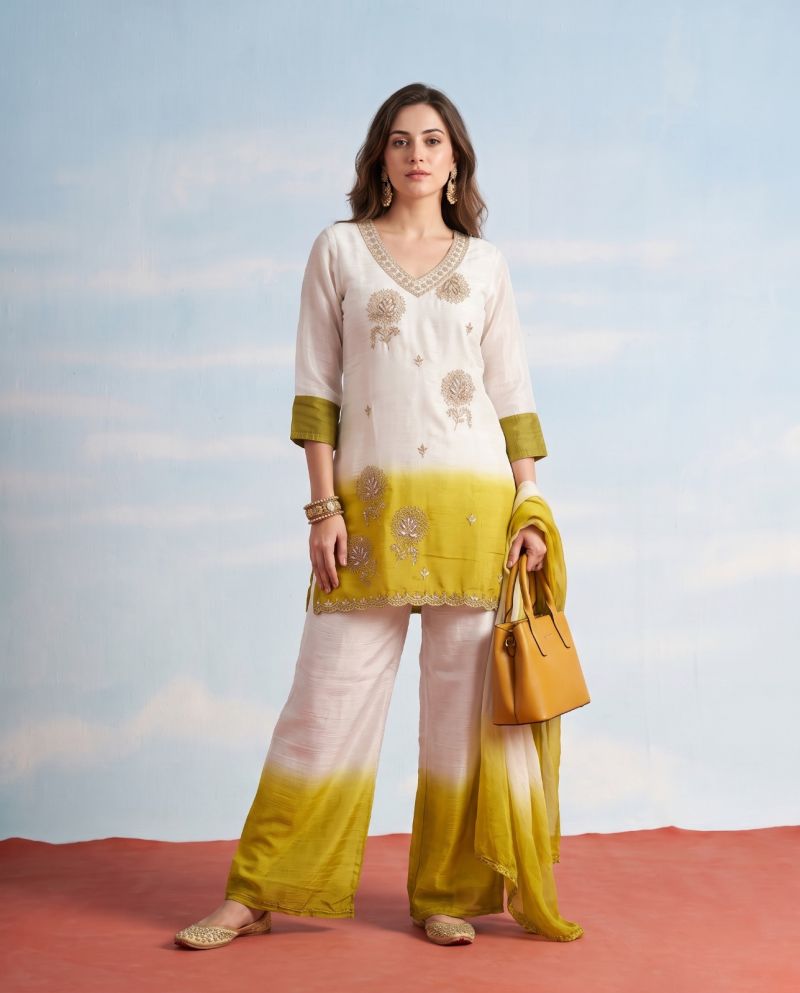 Naisha K 1309 Crunchy Silk Embroidered Designer Kurti With Bottom Dupatta Cataog