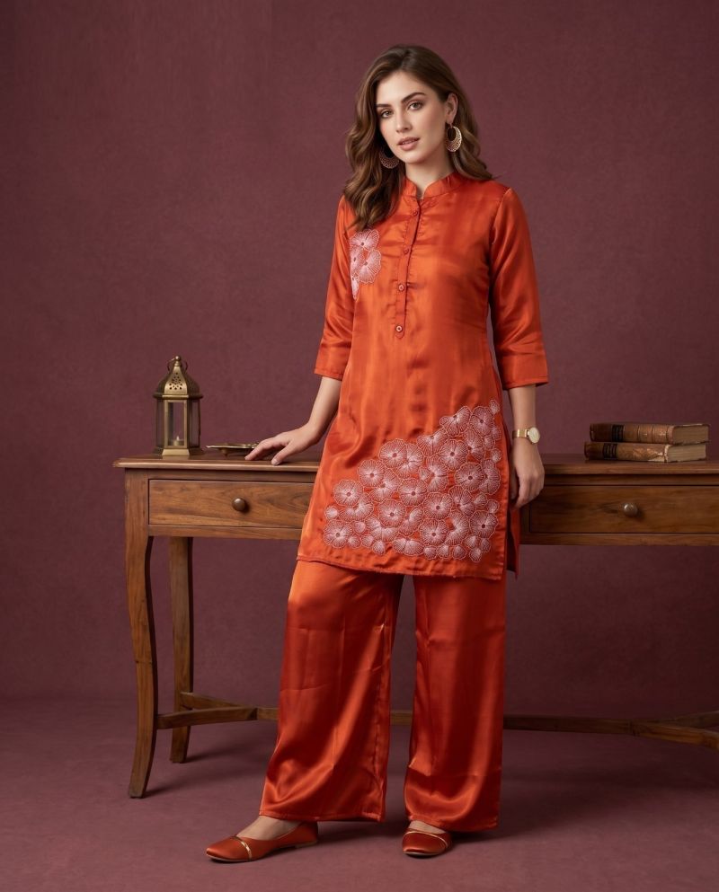 Naisha K 1319 Roman Glass Embroidered Fancy Co Ord Set Collection — Wholesale Kurtis, Vardan Ethnic wholesale from Surat — Photo 2
