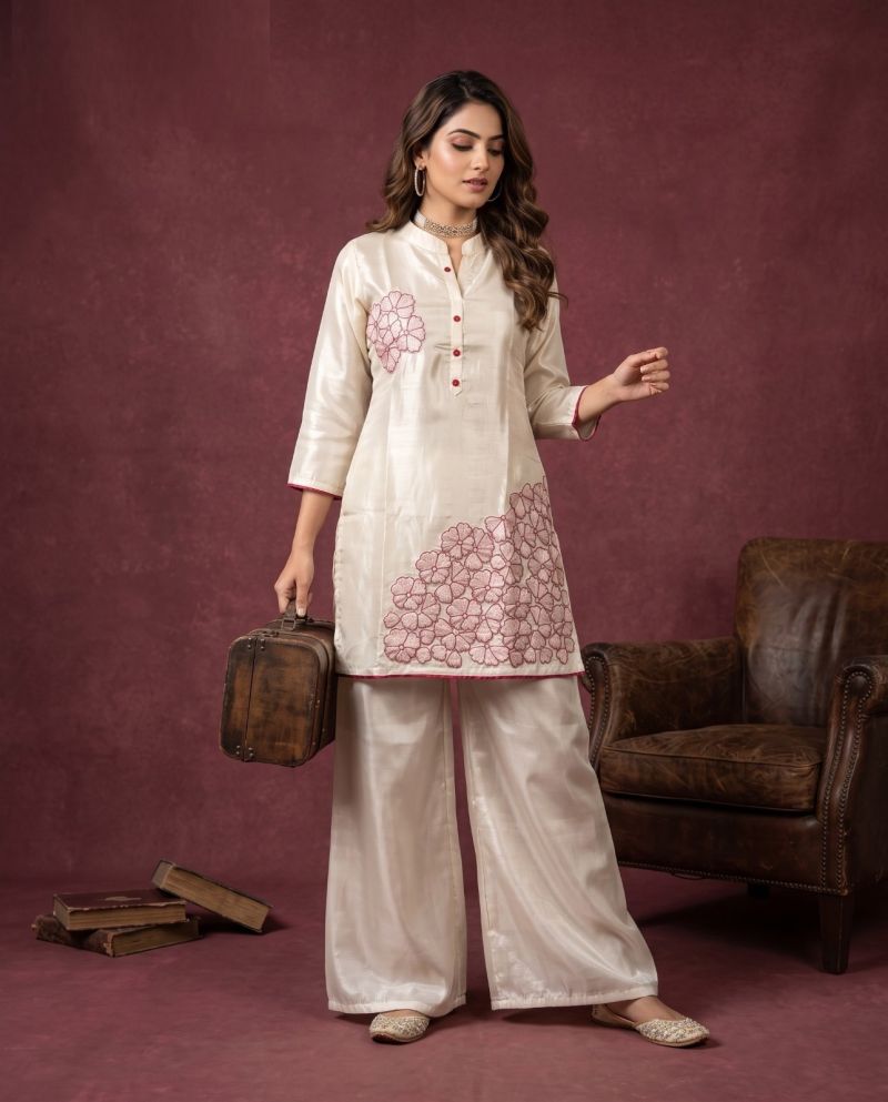 Naisha K 1319 Roman Glass Embroidered Fancy Co Ord Set Collection — Wholesale Kurtis, Vardan Ethnic wholesale from Surat — Photo 8
