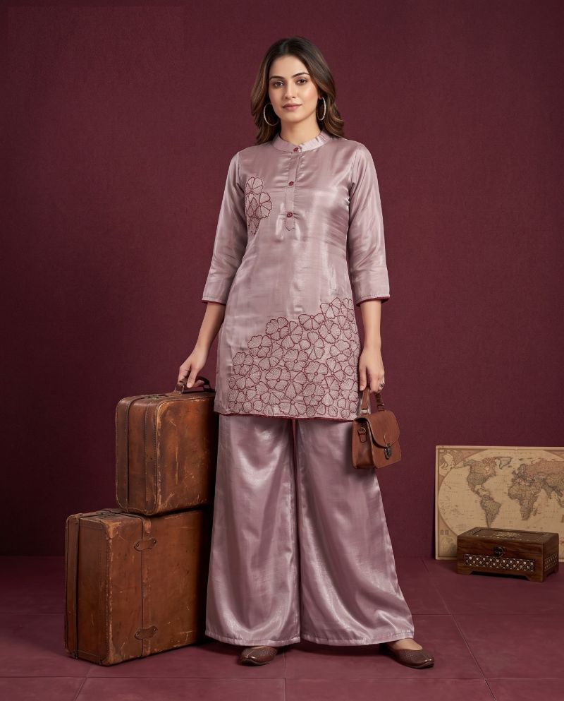 Naisha K 1319 Roman Glass Embroidered Fancy Co Ord Set Collection — Wholesale Kurtis, Vardan Ethnic wholesale from Surat — Photo 7