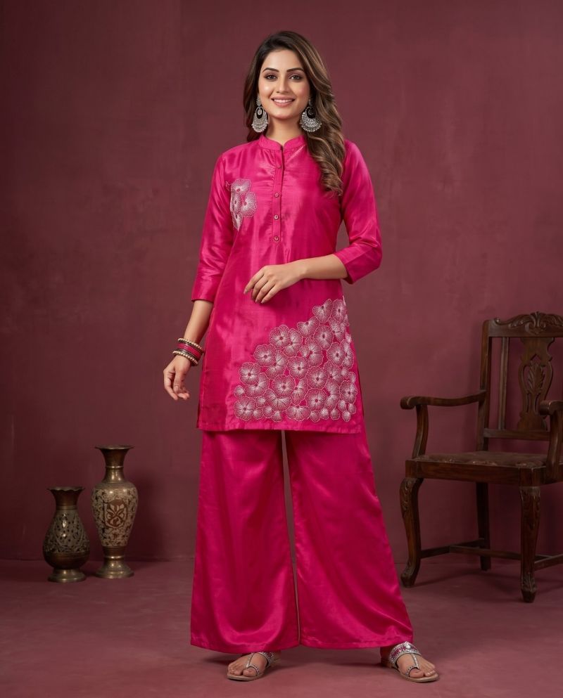 Naisha K 1319 Roman Glass Embroidered Fancy Co Ord Set Collection