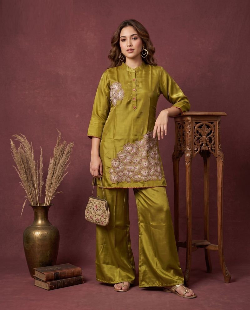 Naisha K 1319 Roman Glass Embroidered Fancy Co Ord Set Collection — Wholesale Kurtis, Vardan Ethnic wholesale from Surat — Photo 6