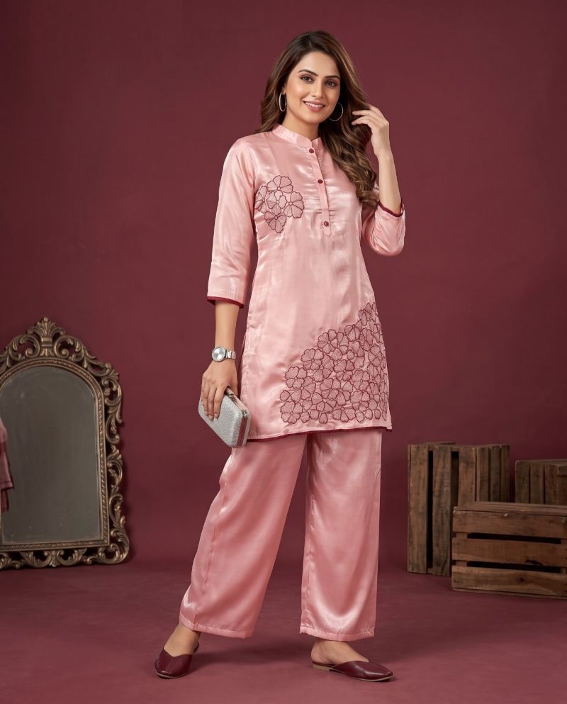 Naisha K 1319 Roman Glass Embroidered Fancy Co Ord Set Collection — Wholesale Kurtis, Vardan Ethnic wholesale from Surat — Photo 5
