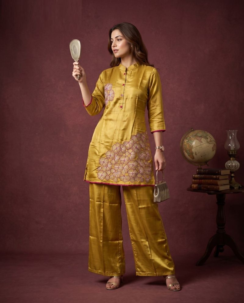Naisha K 1319 Roman Glass Embroidered Fancy Co Ord Set Collection — Wholesale Kurtis, Vardan Ethnic wholesale from Surat — Photo 4